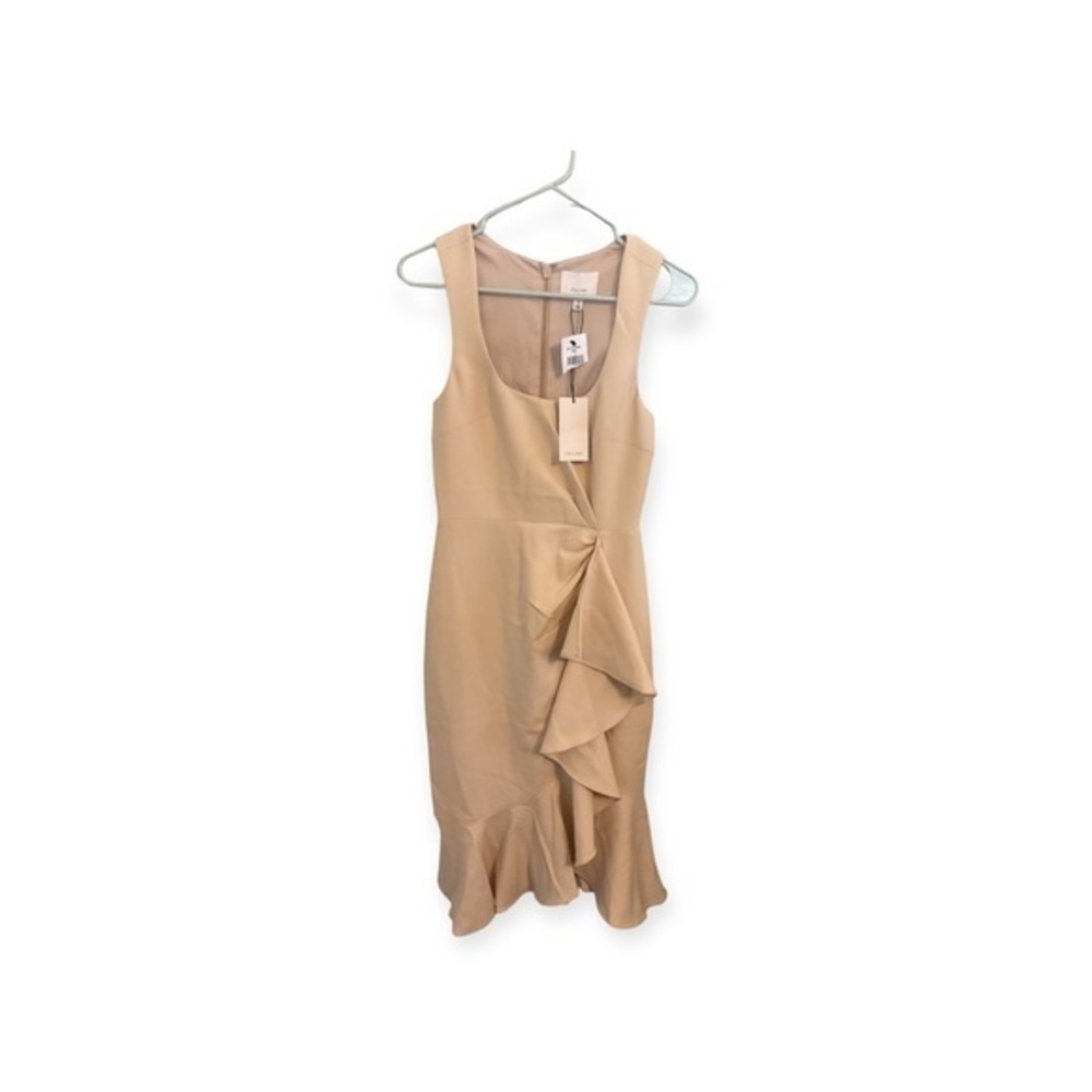 Women’s NWT champagne colored, side ruffle Cinq a Sept dress, size 2